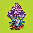 Tired Mushroom Self Adhesive Sticker Poster