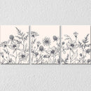 Black flower print Set of 3