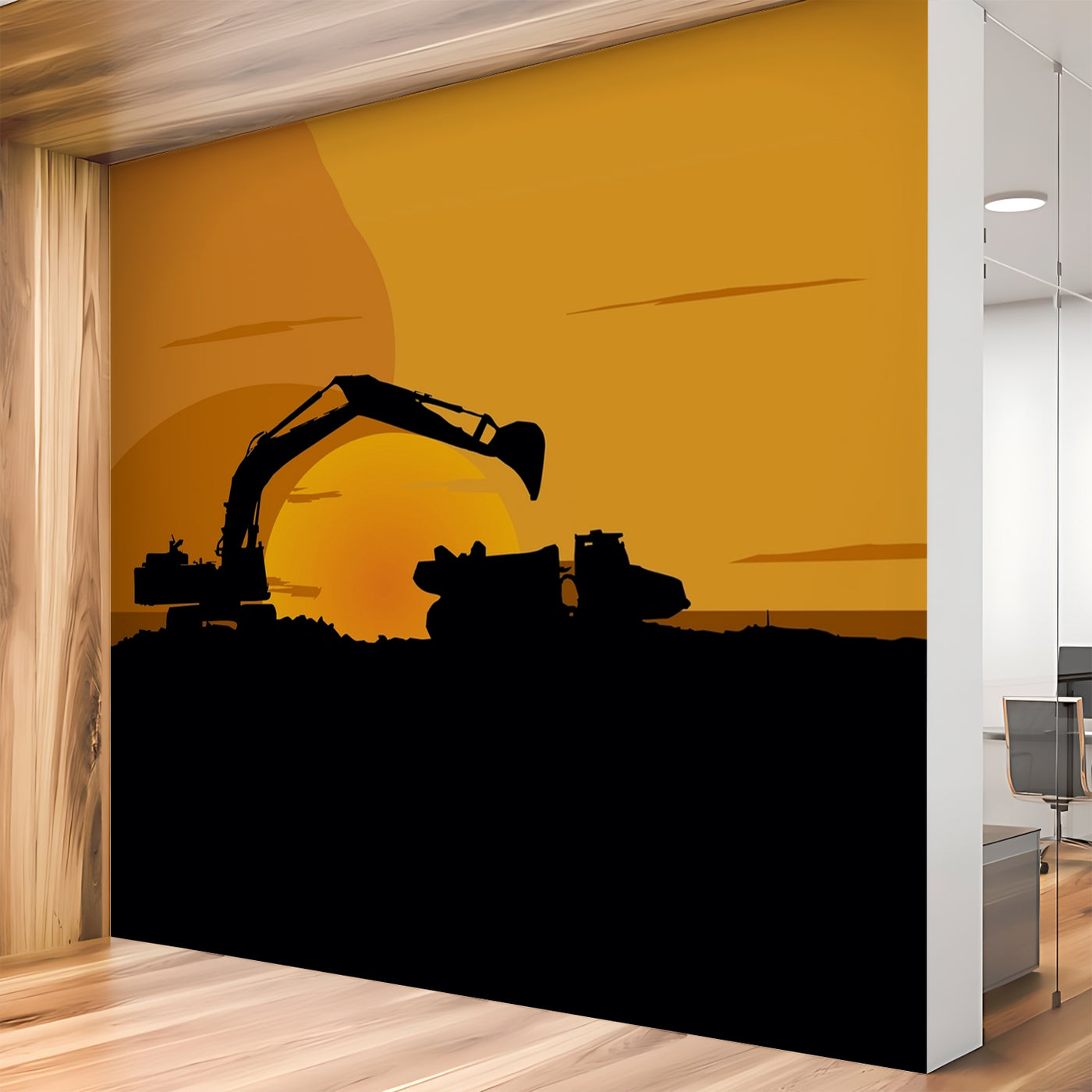 Backhoe Vector Wallpaper