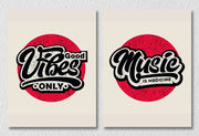 Music vibes graphic Art, Set Of 2