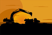 Backhoe Vector Wallpaper
