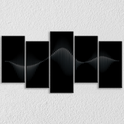 Musical Vibrations On Black Wall Art, Set Of 5