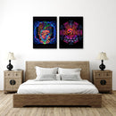 Multicolour Psychedelic Buddha, Set Of 2