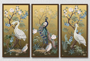 Chioiserie Peaock, Set Of 3