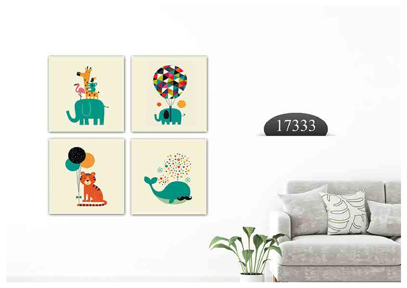 Cute Animals, Set Of 4