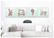 Cute Rabbit Art, Set Of 4