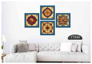 Blue Red Art, Set Of 4