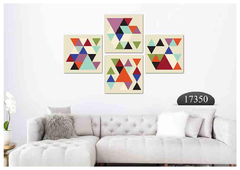 Triangle Abstract Art, Set Of 4