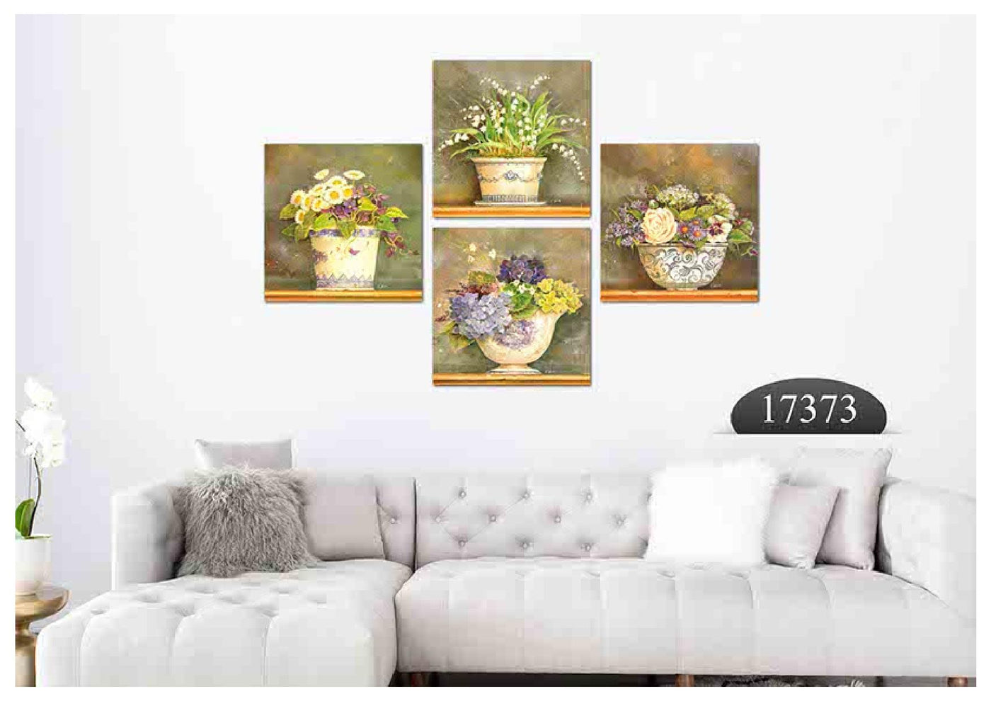 Floral Vase Rustic, Set Of 4