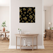 Golden Black Om Art Self Adhesive Sticker Poster