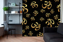 Om Word Art In Golden Self Adhesive Sticker For Wardrobe