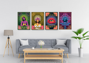 Psychedelic Wall Art, Set Of 4