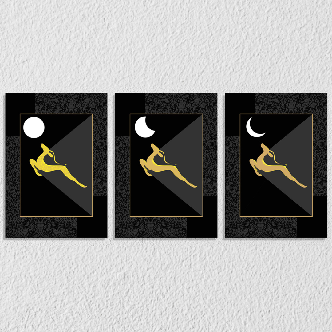 Deer Inspired Wall Art 6, Set Of 3