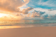 Shaded Clouds In Beach Self Adhesive Sticker For Wardrobe
