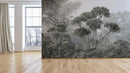 Tropical Winter Grey Wallpaper