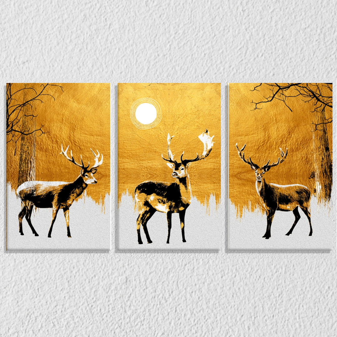 Deer Inspired Wall Art 2, Set Of 3