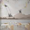 Panda Illustration School Wallpaper