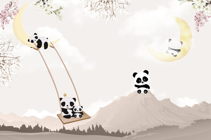 Panda Illustration School Wallpaper