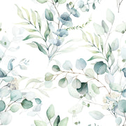 Blue White Shaded Leafs Self Adhesive Sticker For Cabinet
