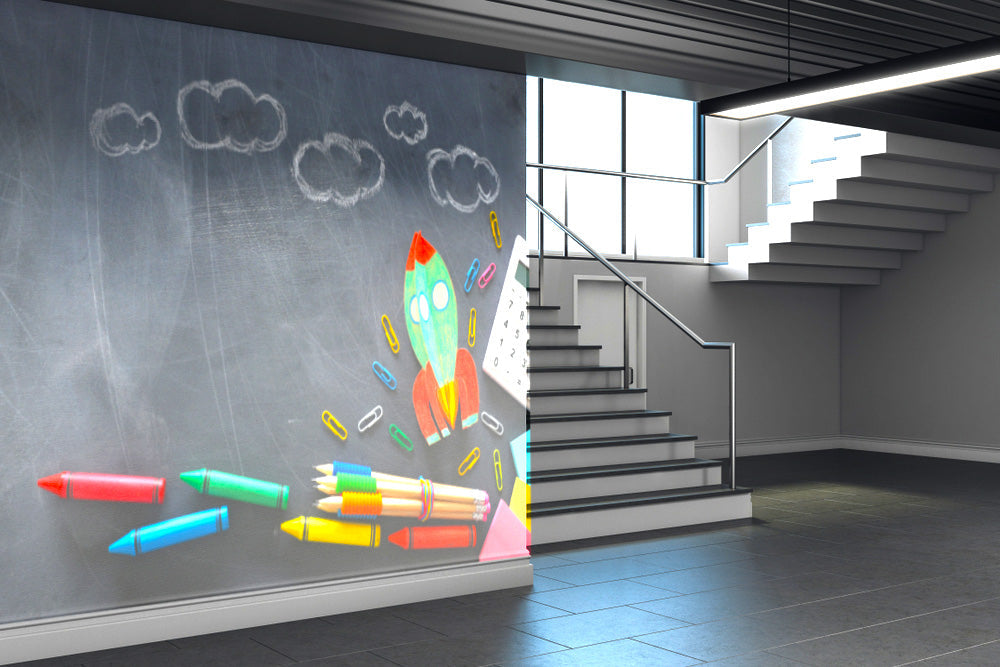 Chalk Rocket Wallpaper