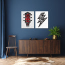 Guitar Rock And Roll Music Wall Art, Set Of 2