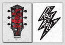 Guitar Rock And Roll Music Wall Art, Set Of 2