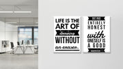 Life is the art of drawing without an eraser Set of 2