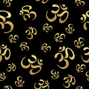 Om Word Art In Golden Self Adhesive Sticker For Wardrobe