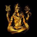 Golden Shiv Art Self Adhesive Sticker Poster