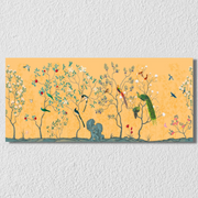 Peacock Birds Tree Landscape Art