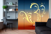 Golden Om Art Self Adhesive Sticker For Wardrobe