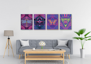 Psychedelic Wall Art, Set Of 4