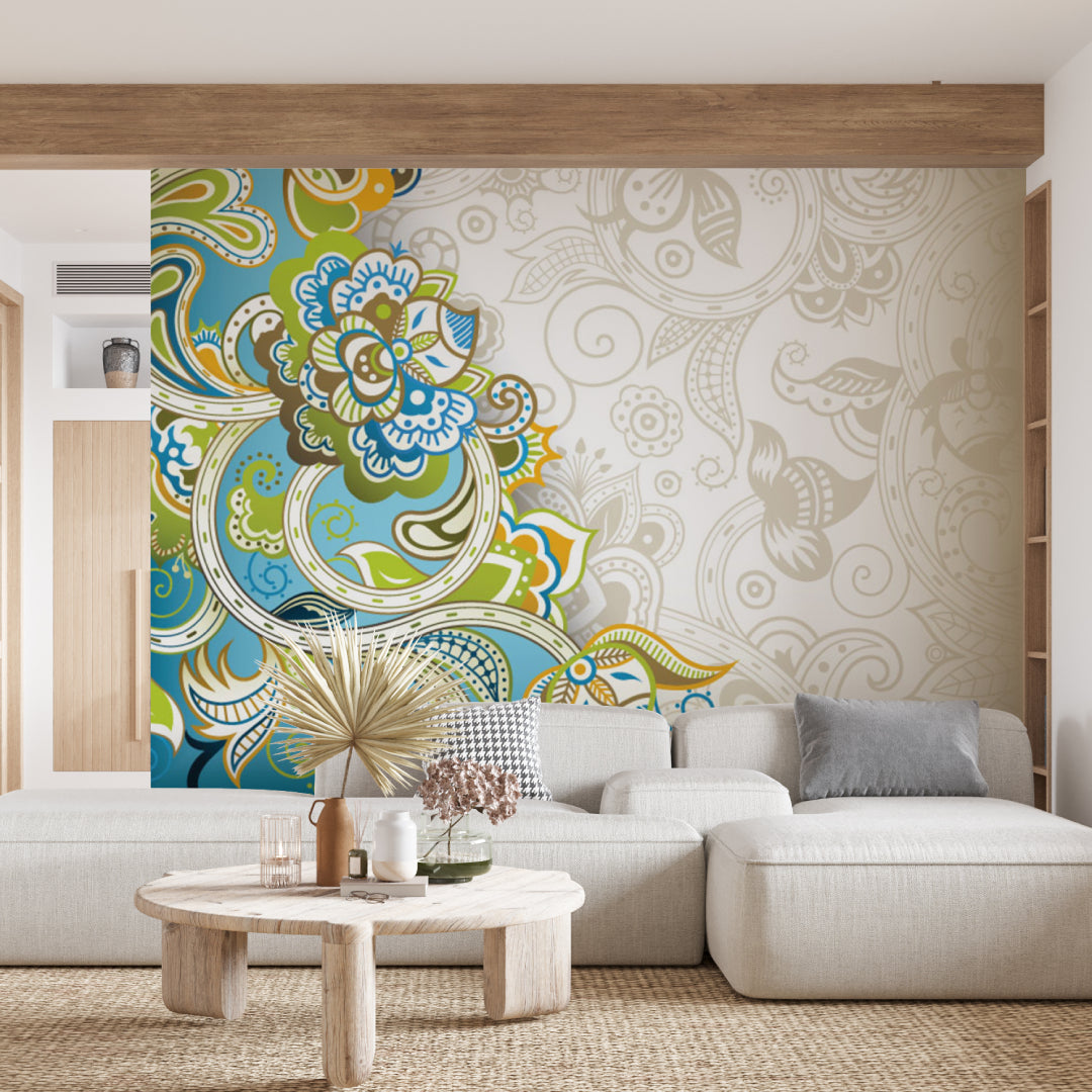 Blue And White Design Wallpaper