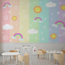 Multi Coloured School Wallpaper