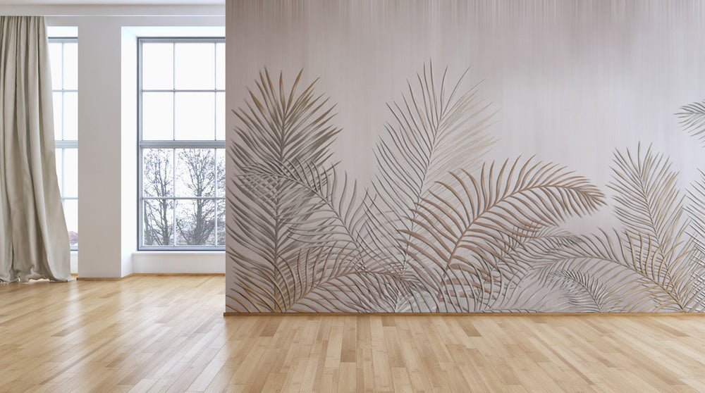 Tropical Exotic Palm Leaf Wallpaper