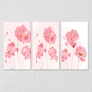 Pink On Pink Base Flowers, Set Of 3