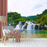Natural Green Forest Lake Wallpaper