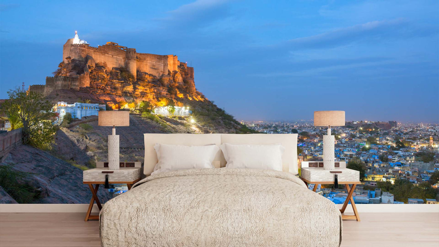 Blue Sky Mehrangarh Fort Rajasthan Wallpaper