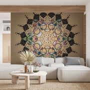 Indian Pattern Brown Wallpaper