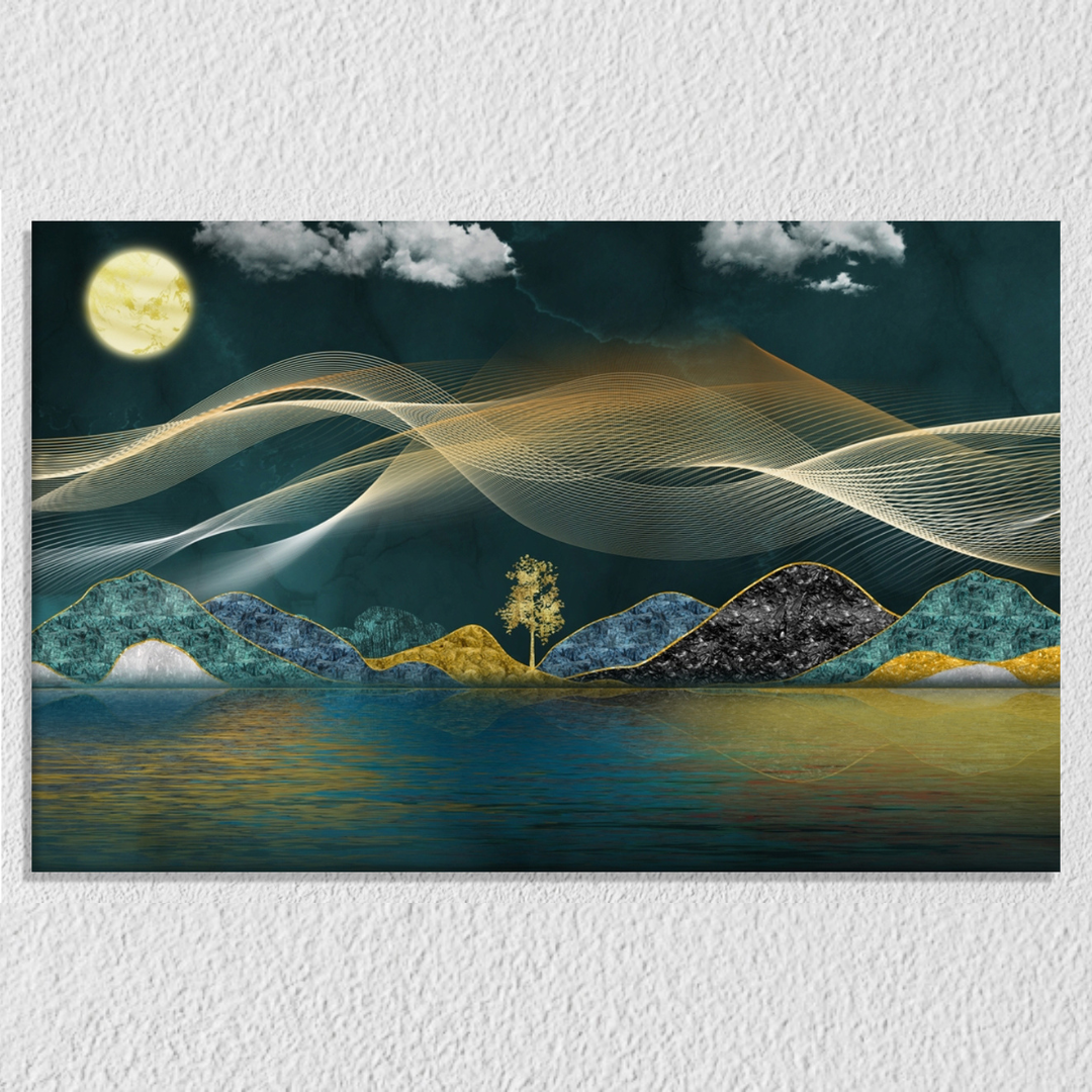 Golden Stroke Mountain And River