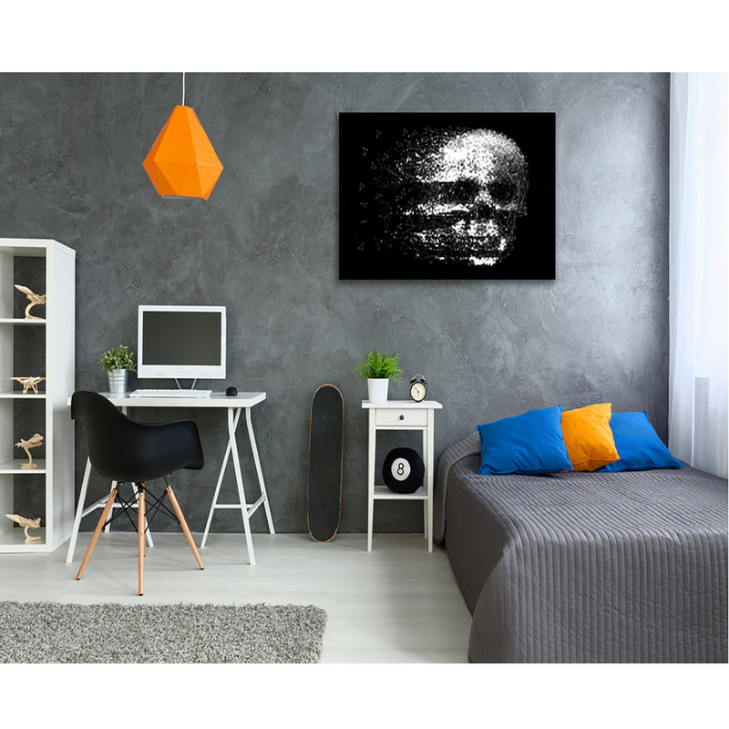 White Faded Skull Self Adhesive Sticker Poster