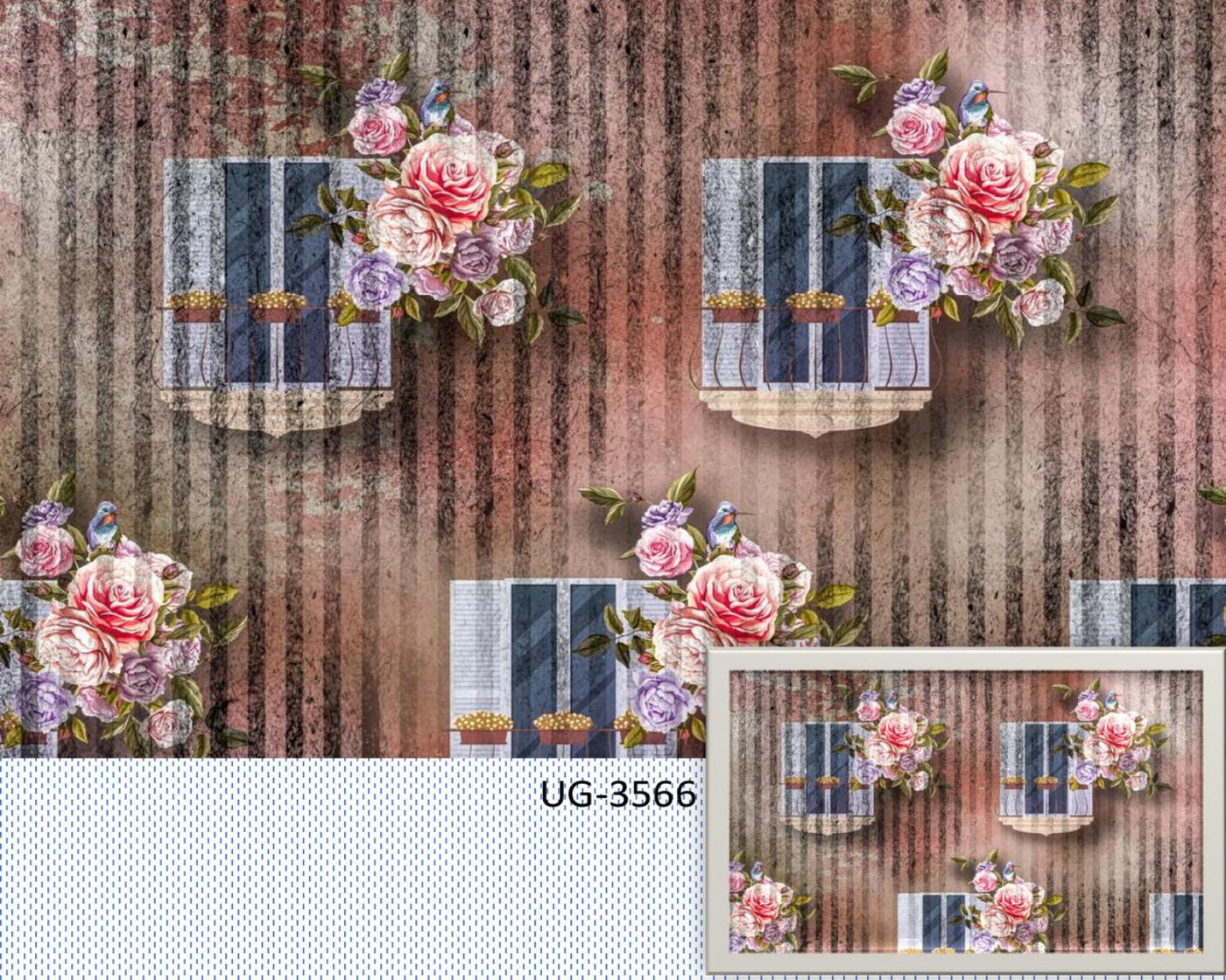 Pink rose balcony art