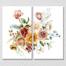 Red yellow flowers Set of 2