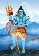 Shiv In Parvat Self Adhesive Sticker Poster