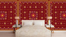 Red Yellow Ethnic Pattern Wallpaper