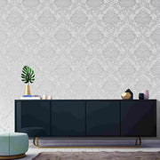 Milan Non Woven Rose Gold Damask Wallpaper
