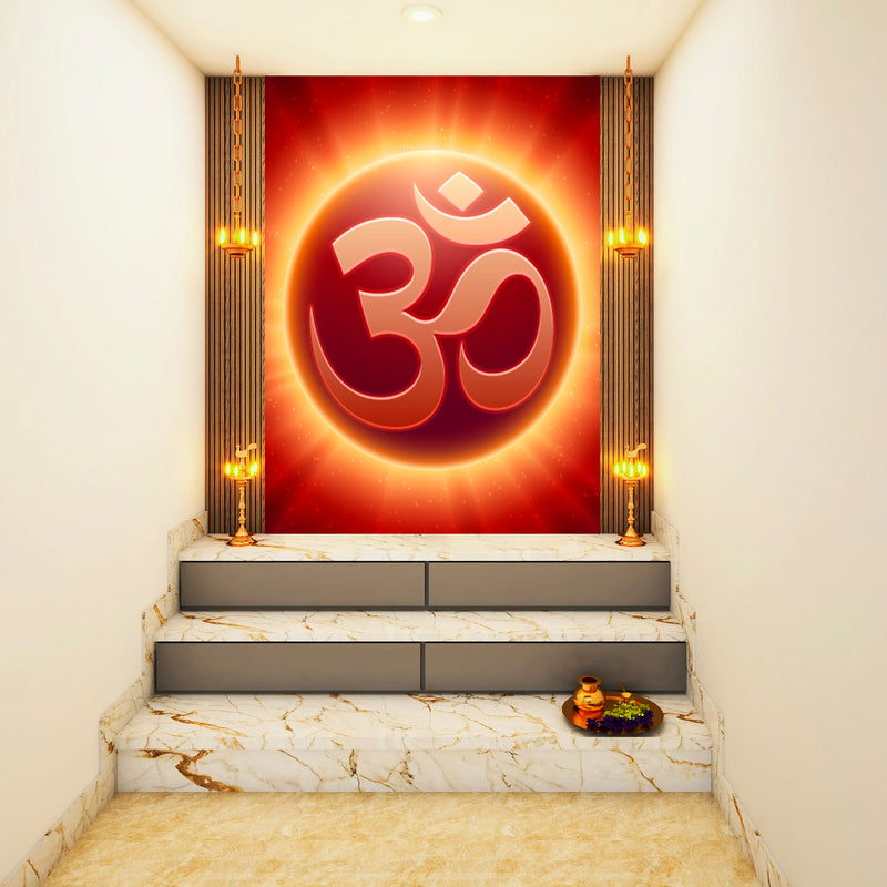 Om In Rays Self Adhesive Sticker Poster