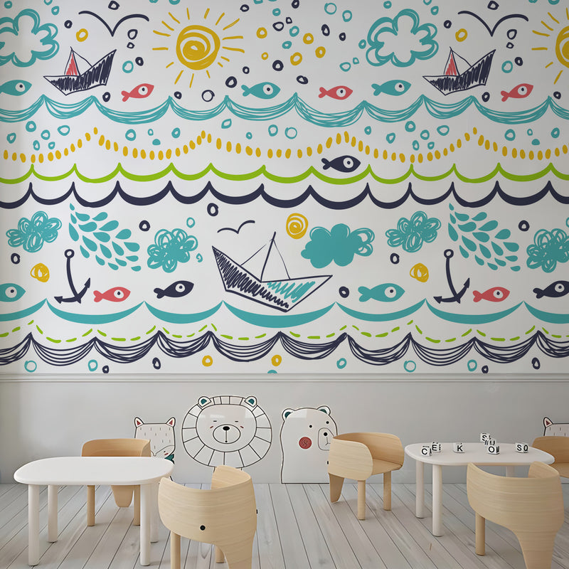 Oceon Doodle School Wallpaper