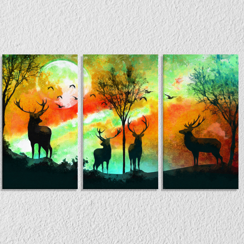 Deer Inspired Wall Art 10, Set Of 3