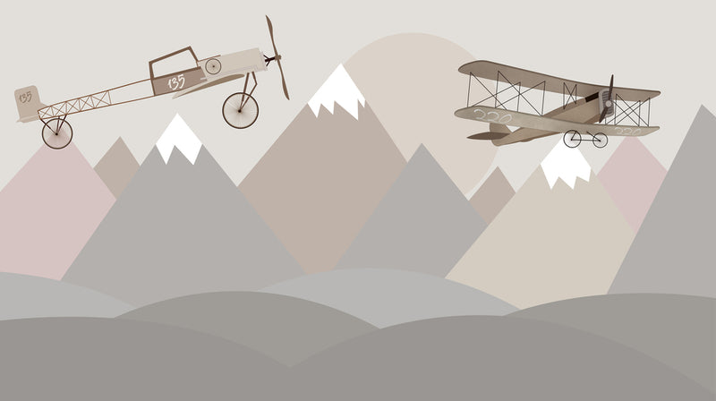 Mountain & Helicopter School Wallpaper